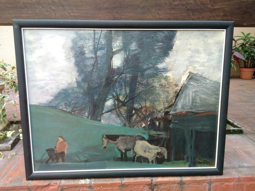 Cuadro Firmado Hugo Nantes - Tareas De Campo (Usado)