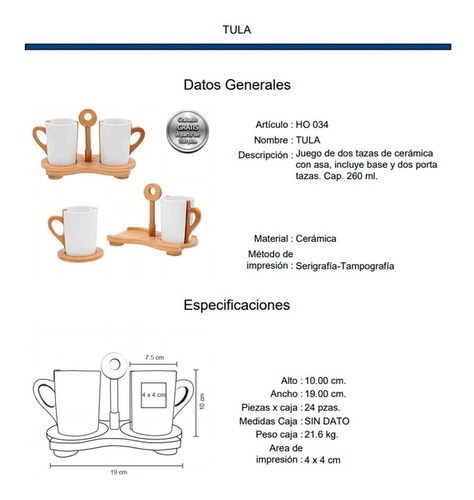 Imagen 5 de 9 de Juego De Dos Tazas De Cerámica Con Base De Madera