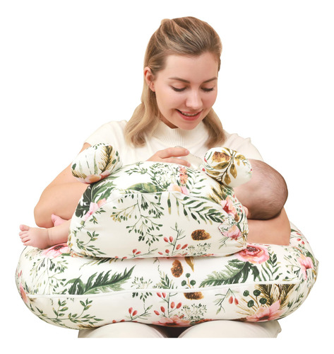 Almohada De Lactancia Materna Con Funda De Algodón Rosa