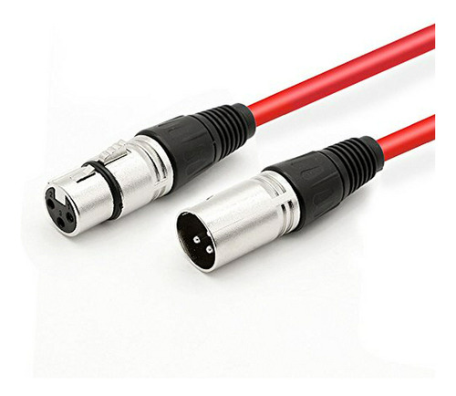 Cable Xlr A Bocina 33 Pies  3 Cables Micrófono - Rojo