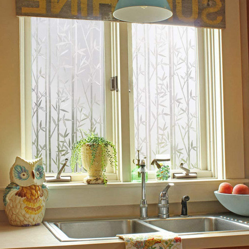 Calcomanía Para Ventanas Con Película De Vitral Esmerilado