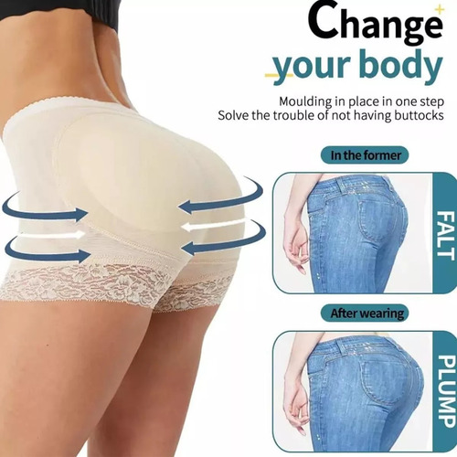 Mujer Encaje Clásico Ropa Shaper Butt Lifter Panty 2 Piezas