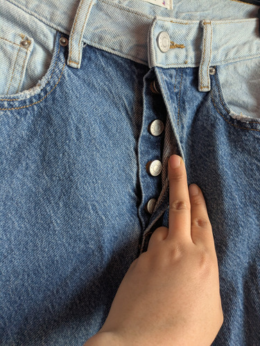Pacsun Jeans Pachwork Rectos Tiro Alto Azul Claro Mujer (Usado)