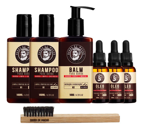 Kit 3 Óleos 2 Shampoo 1 Balm Ice Forest E Escova Completo
