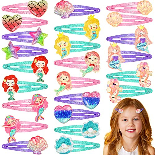 24 Pcs Corazon De Pelo Clips De Flores Para Niñas 3lbni