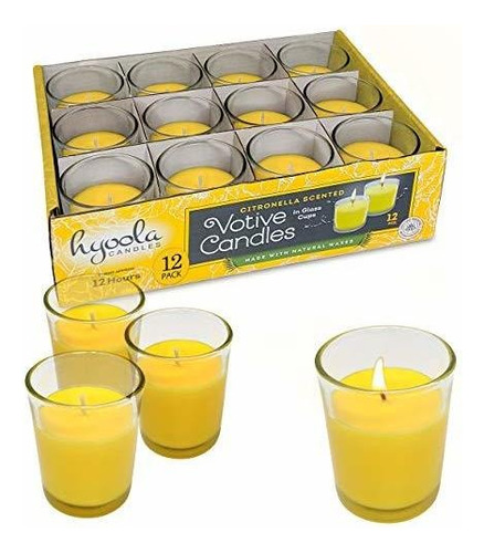 Vela De Citronela Votives En Vaso De Vidrio - Paquete D