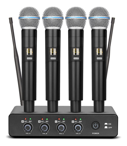 Depusheng R4 - Micrófonos Profesionales Para Karaoke, 4 Cana