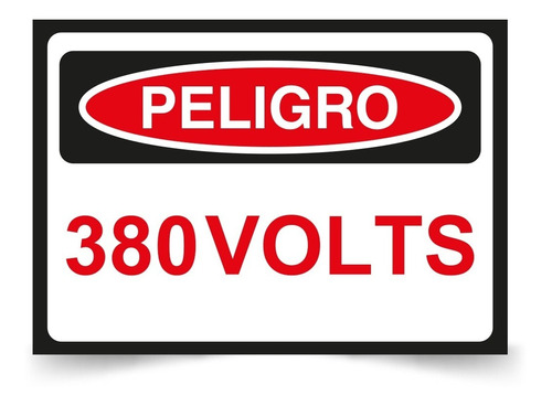 Autoadhesivo Reflectante Peligro 380volts 15x10cm Grado Ing.