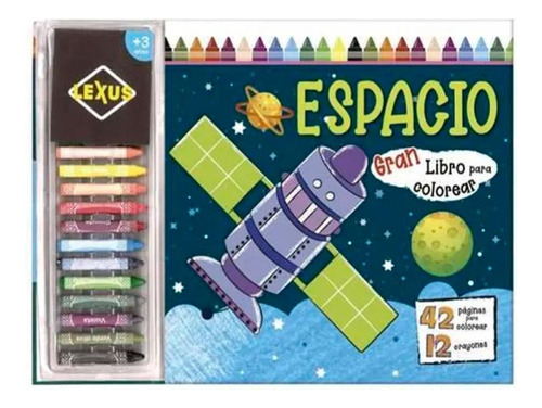 Espacio Gran Libro Para Colorear Lexus + 12 Crayones