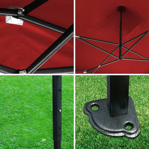 Toldo Plegable 3x3 Impermeable Fiesta Color Rojo