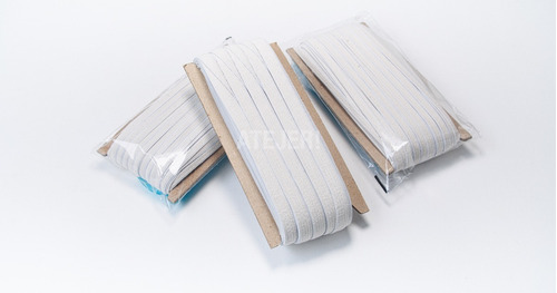 Imagen 7 de 9 de Elástico De Algodón Chato 4mm X 50 Metros Para Barbijos