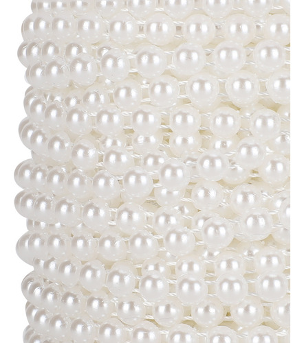 Cadena De Perlas Artificiales De 6 Mm Y 25 M Para Decoración
