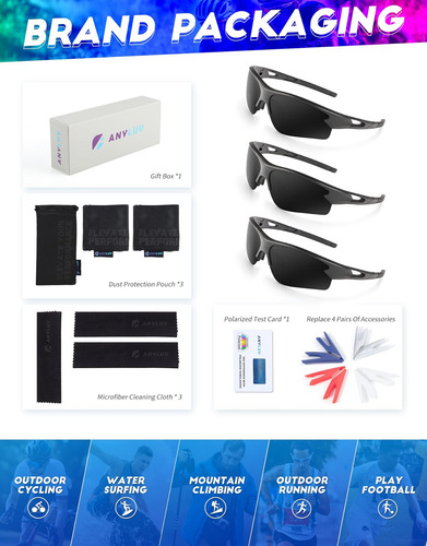 Anyluv Gafas Sol Polarizadas Uv, Deporte Y Protección
