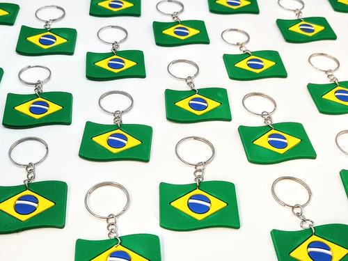 Chaveiro Do Brasil Bandeira 10un Copa 2022 Jogo Futebol 