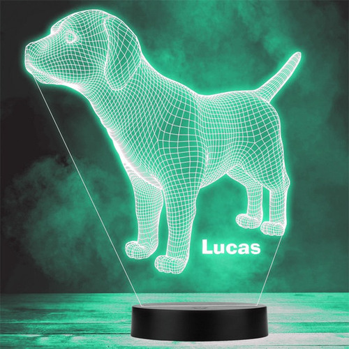 Lampara 3d Huevo Perrito Ilusion7 Colores Personalizada