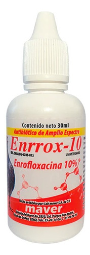 Enrrox-10 Antibiótico 30ml En Agua De Bebida (gotero)