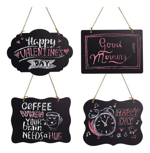 Doble Lado Colgante De Madera Diy Little Blackboard