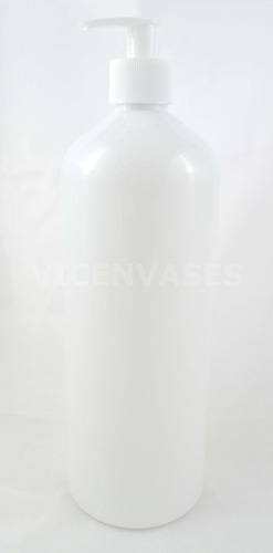 50pz Botella Envase Blanco 1 Litro Blanco Bomba Dosificadora