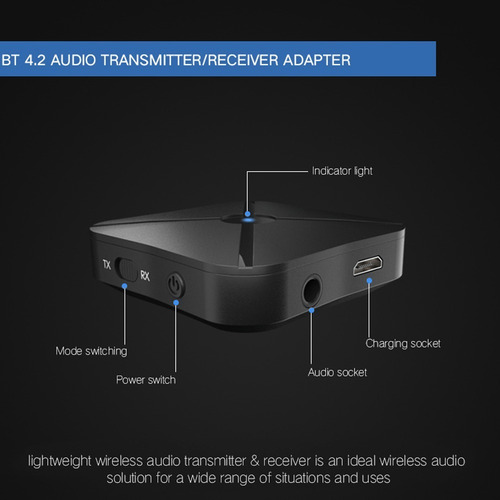Kn319 Receptor De Audio 2 En 1 Transmisor Con Bluetooth