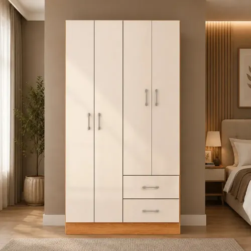 Guarda Roupa Solteiro 4 Portas 2 Gavetas Panama 170cm RP4020 Cor ...