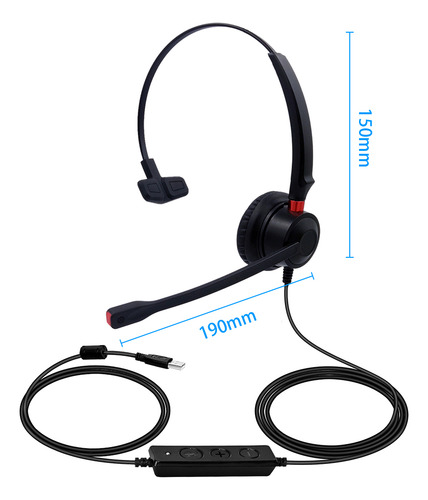 Auriculares Con Cable Usb Con Micrófono Y Reducción De Ruido
