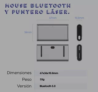 Mouse Bluetooth Multifuncional Con Puntero Láser