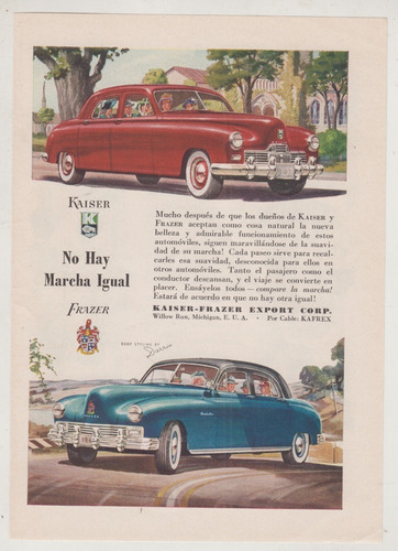 1948 Publicidad Automoviles Kaizer Frazer Vintage Clasicos