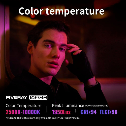 Zhiyun Fiveray M20c Luz De Video Rgb Para Celulares Camaras