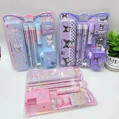 Kit Escolar Personajes Kuromi / My Melody Sanrio X12pcs