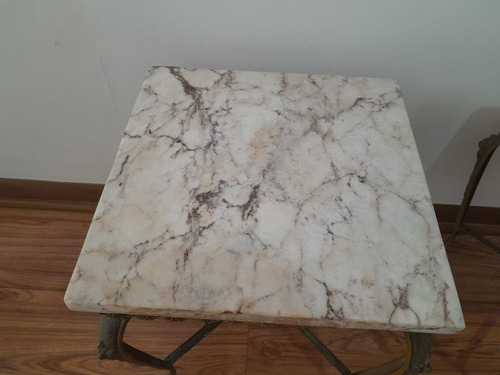 Mesa De Bronce Con Mármol Antigua (Usado)