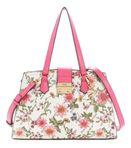 Bolsa guess negra con flores new arrivals