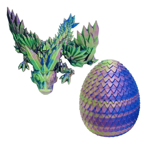 Pack De 2 Huevos De Dragón Impresos En 3D – Figuras Articuladas De 22 Cm, De PLA Ecológico, Perfectas Para Decoración Y Colección