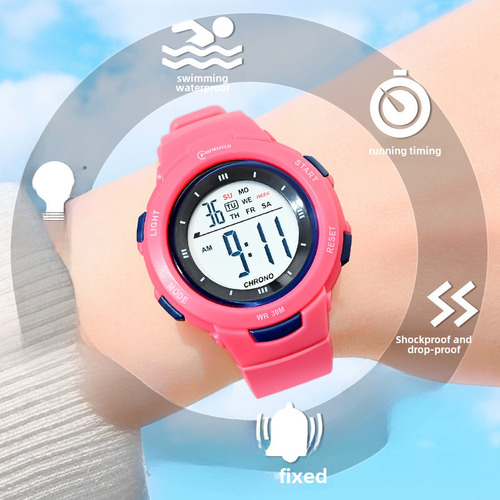 Reloj Digital Juvenil Azul Oscuro Genuino Marca