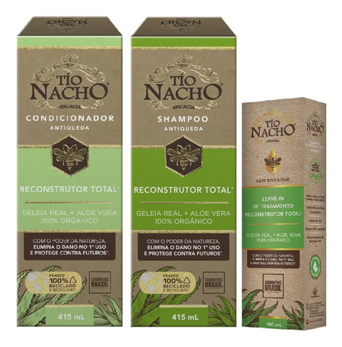 Tio Nacho Shampoo + Cond + Leave-in Reconstrutor Total