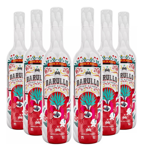 Pack De 6 Licor Con Tequila Barullo Spicy Sandía 750 Ml