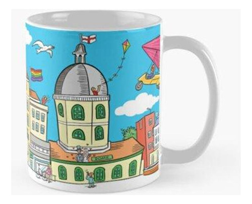 Taza Caricatura Panorámica De La Maravillosa Ciudad De Worth