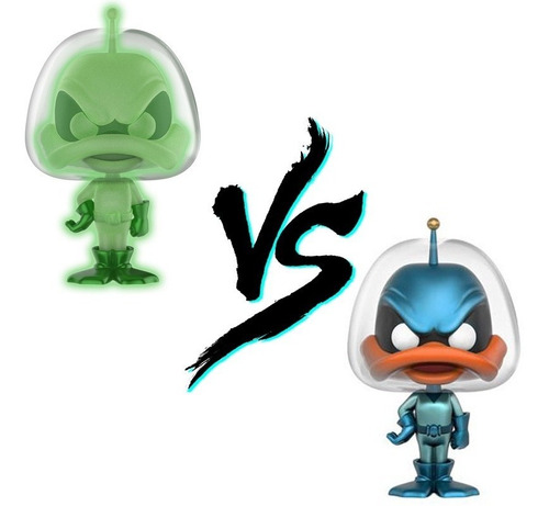 Funko Pop Set 2 Duck Dodgers Glow Chase Metalico Green Gamma