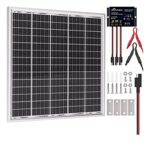 Panel Solar De 50 W 24 V, Cargador De Batería Solar Con Cont