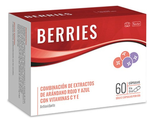 Berries® X 60 Cápsulas | Arándanos + Vitamina C & E Sabor Sin Sabor
