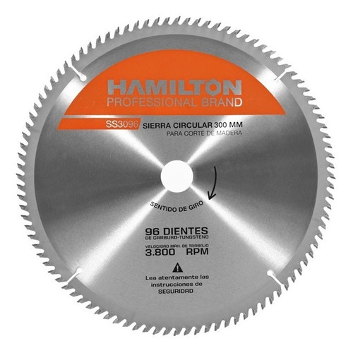 Disco Ingletadora Madera 96 Dientes 305mm  Hamilton Ss3096