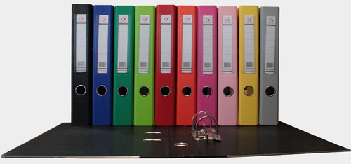 Bibliorato Color Forrado Pvc Oficio Lomo Angosto Color Amarillo