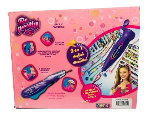 Imagen 2 de 5 de Set Aplicador Trenzador 2 En 1 Para Pelo Mostacilla Bijou Ed