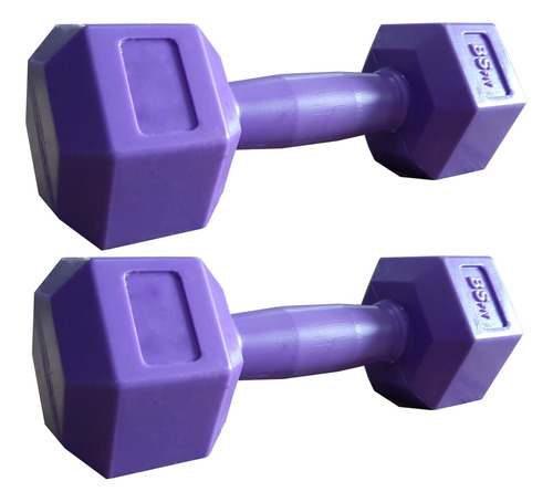 Par Mancuernas Bsfit 2 Kg Pesas Hexagonal Plástico Bicep Gym