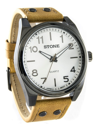 Reloj Pulsera Stone Hombre St1052 Cuero Agente Of. Liniers