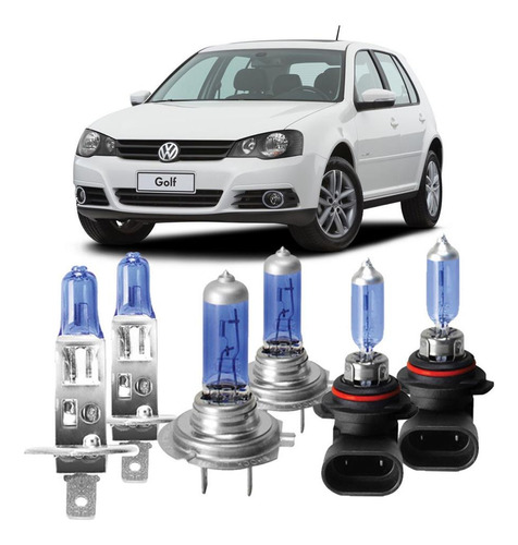 Kit Lâmpadas Super Branca Vw Golf 2012 Alto Baixo Milha