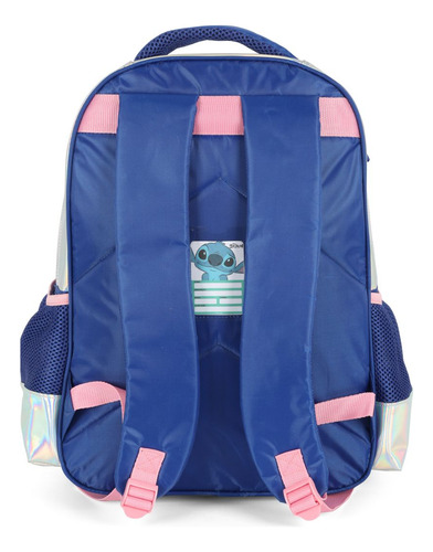 Mochila Costas Stitch Com Estojo Triplo Escolar Holográfico