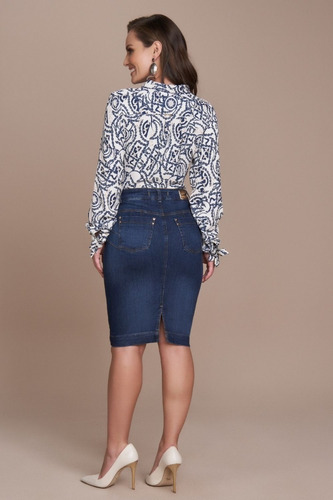 Imagem 4 de 7 de Saia Tradicional Push Up Jeans Titanium - Tt25420