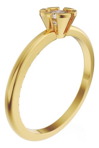 Anillo De Compromiso De Oro 14k Con Diamante Fonelli (b4768) Amarillo 6