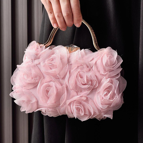Bolso De La Noche De Flores Bolso De Hombro Para Damas Rosa