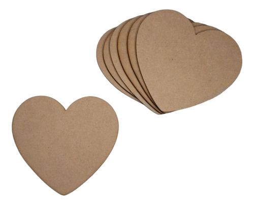 Corazón 10 Cm Madera Mdf Pack 50 Unidades